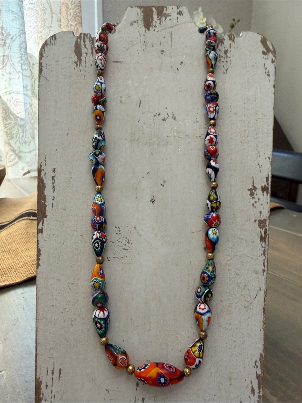 Vintage Murano/ Venetian Millefiori glass bead necklace
